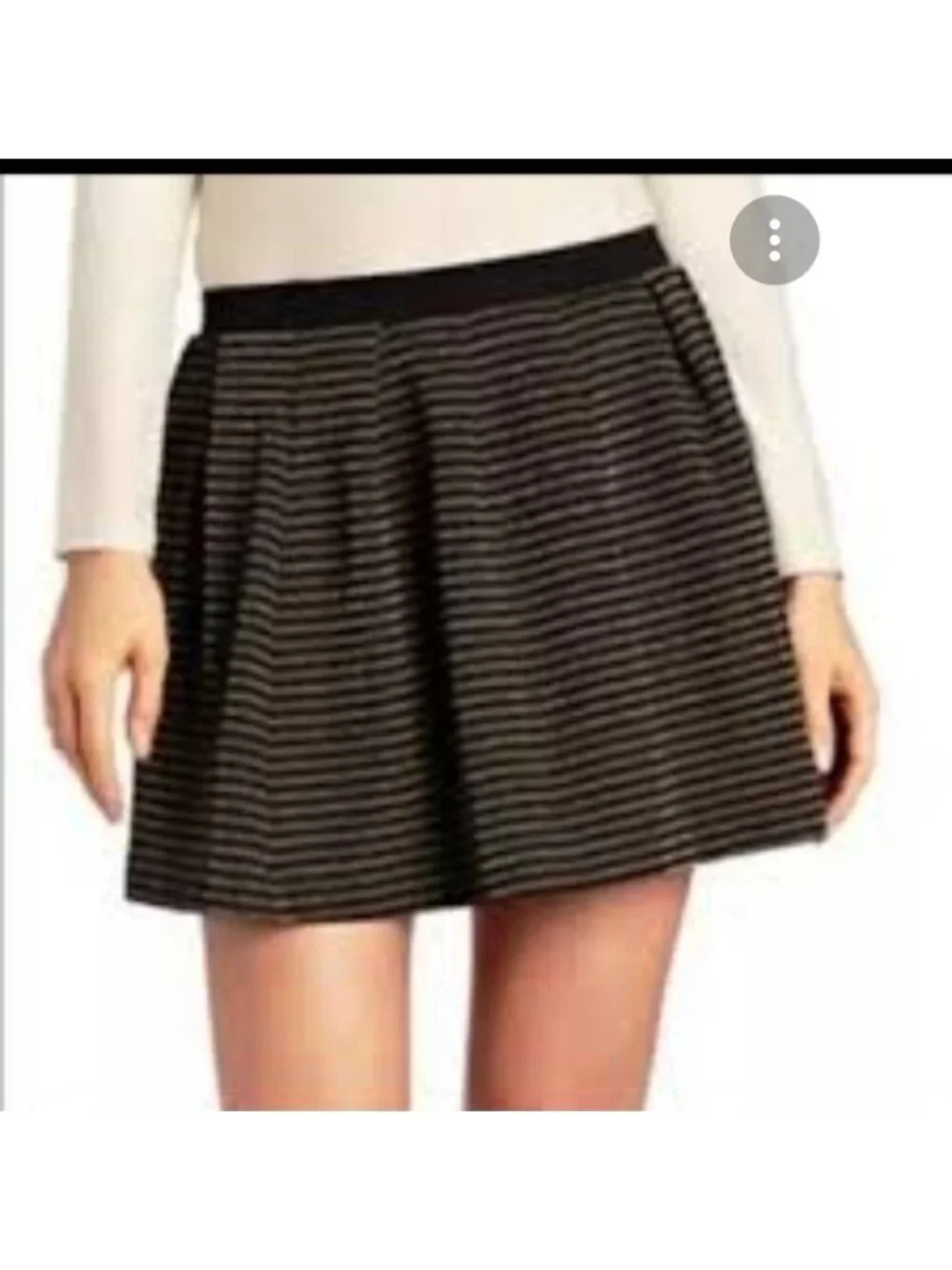 FRENCH CONNECTION Lara Lurex Gold Stripe Blk skirt